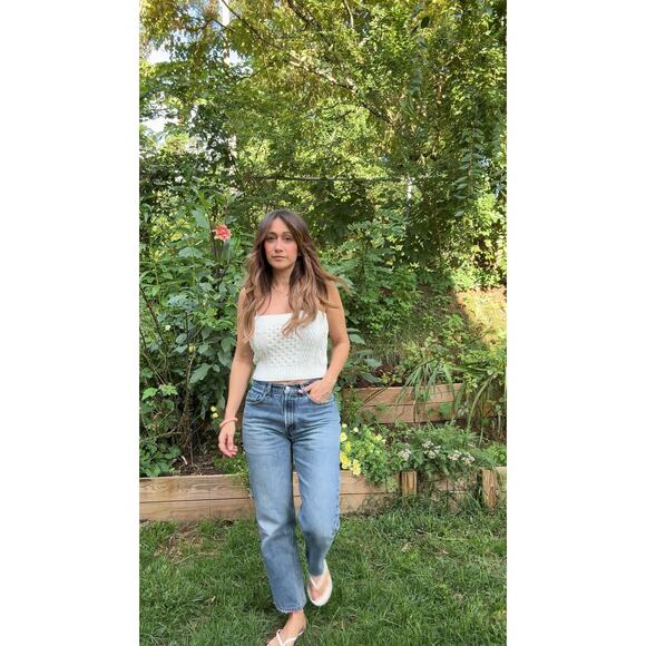 HONEYCOMB CREAM KNIT CABLE CAMI TOP - Picture 5 of 8